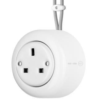 SURFACE PORCELAIN WALL SOCKET WHITE UK - DYKE & DEAN