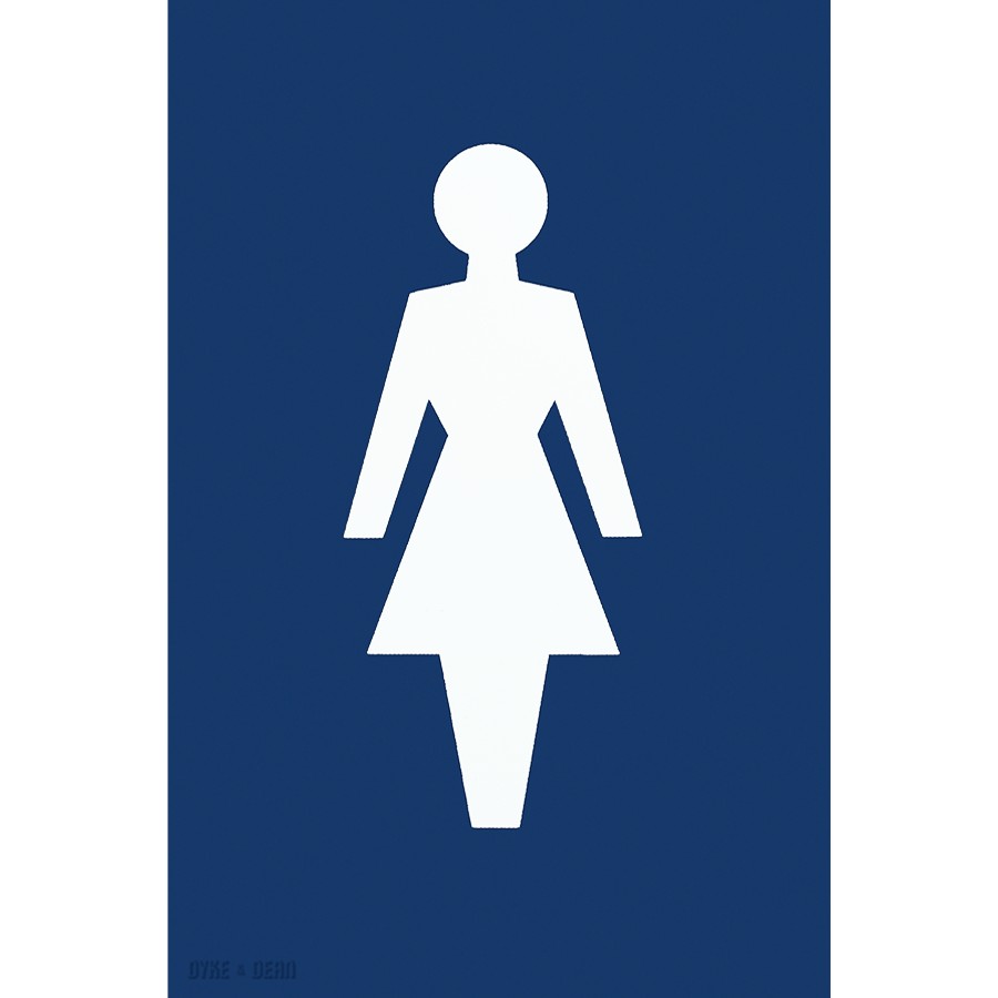 THERMOPLASTIC FEMALE WC SIGN BLUE - DYKE & DEAN