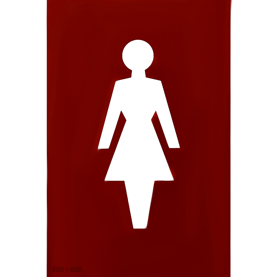 THERMOPLASTIC FEMALE WC SIGN BURGUNDY - DYKE & DEAN