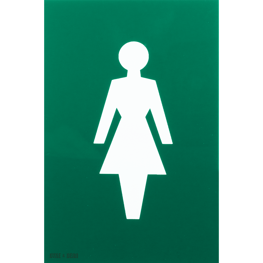 THERMOPLASTIC FEMALE WC SIGN GREEN - DYKE & DEAN