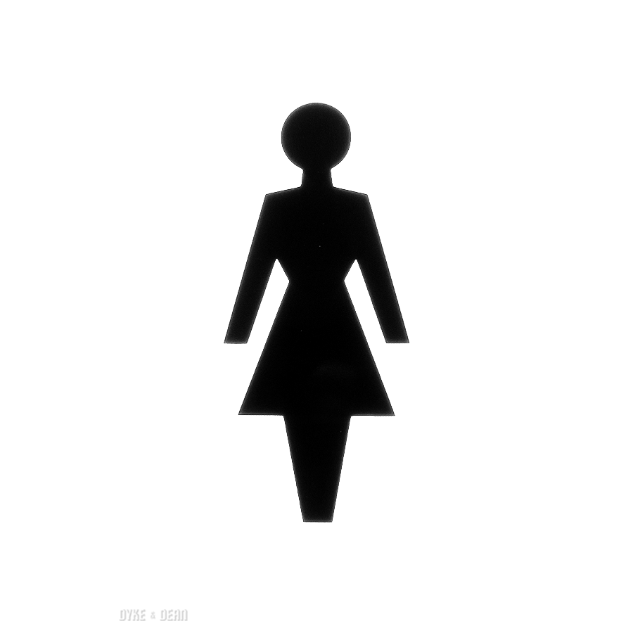 THERMOPLASTIC FEMALE WC SIGN WHITE - DYKE & DEAN