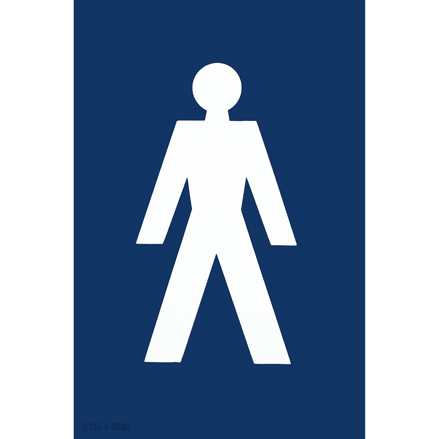 THERMOPLASTIC MALE WC SIGN BLUE - DYKE & DEAN