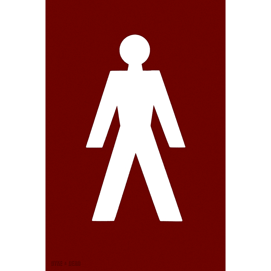 THERMOPLASTIC MALE WC SIGN BURGUNDY - DYKE & DEAN