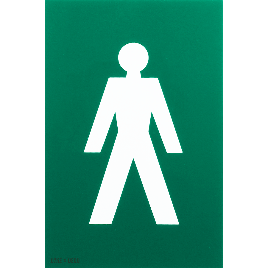 THERMOPLASTIC MALE WC SIGN GREEN - DYKE & DEAN