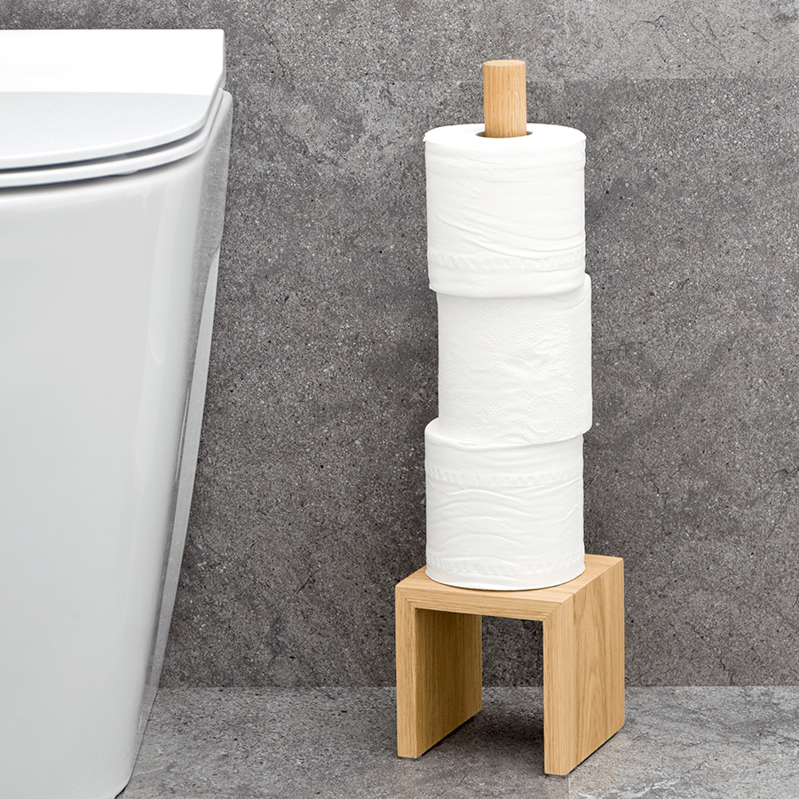 TOILET ROLL HOLDER COSMOS NATURAL OAK - DYKE & DEAN