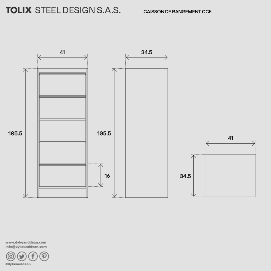 TOLIX CC5 CABINET - DYKE & DEAN