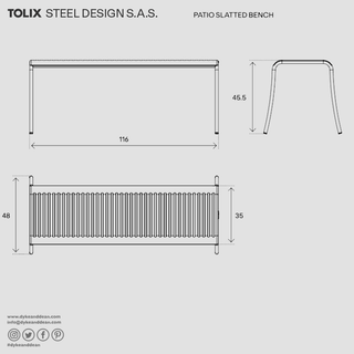 TOLIX PATIO SLATTED BENCH - DYKE & DEAN