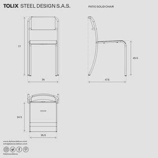 TOLIX PATIO SOLID CHAIR - DYKE & DEAN