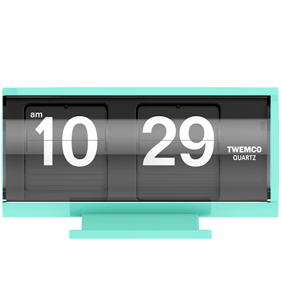 TWEMCO FLIP CLOCK AQUA GREEN QT30T - DYKE & DEAN