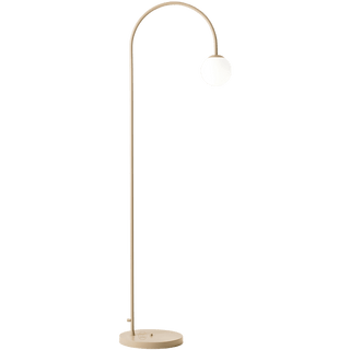 UNA OPAL GLASS GLOBE LOOP FLOOR LIGHT BEIGE - DYKE & DEAN