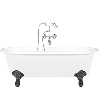 VINTAGE ENAMEL CAST IRON BATHTUB WITH FEET WHITE - DYKE & DEAN