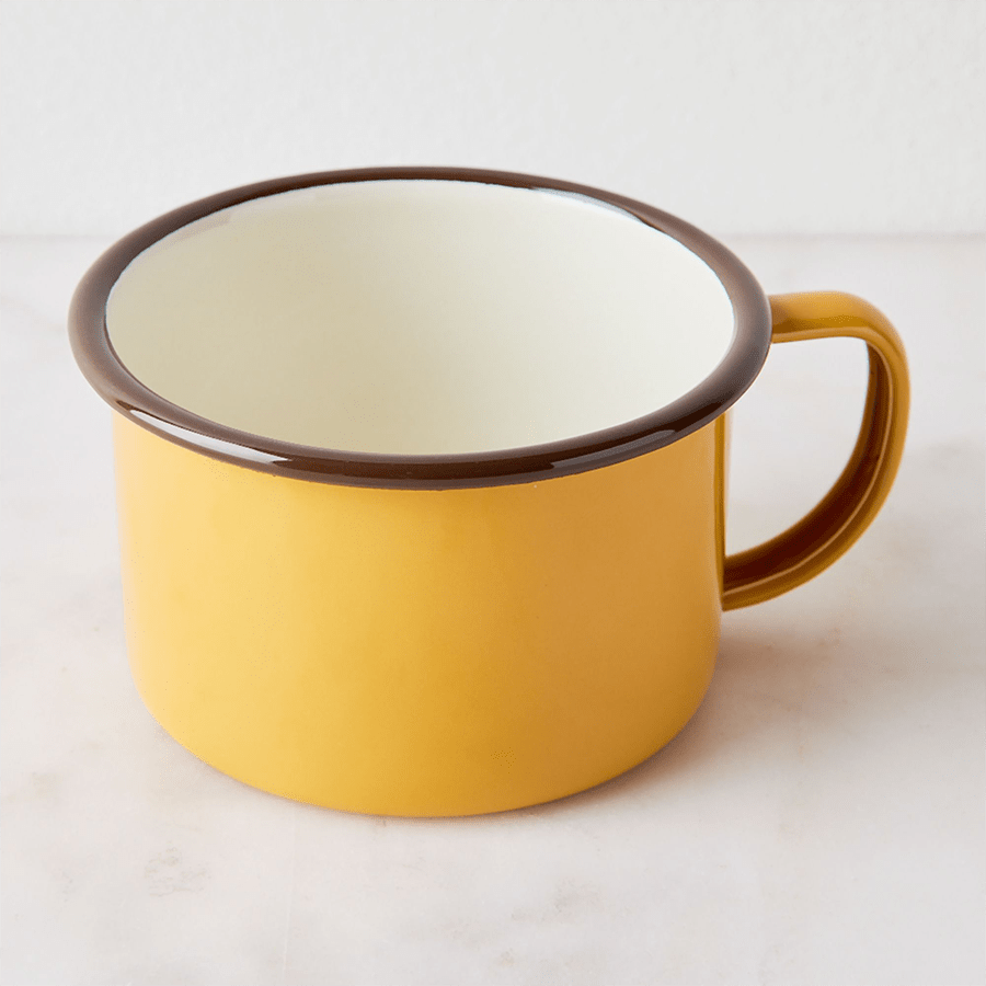 YELLOW ENAMEL SOUP MUG - DYKE & DEAN