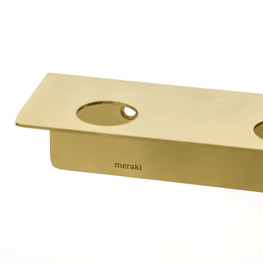 MERAKI BOTTLE HANGER WITH HOOKS - BRUSHED BRASS - DYKE & DEAN