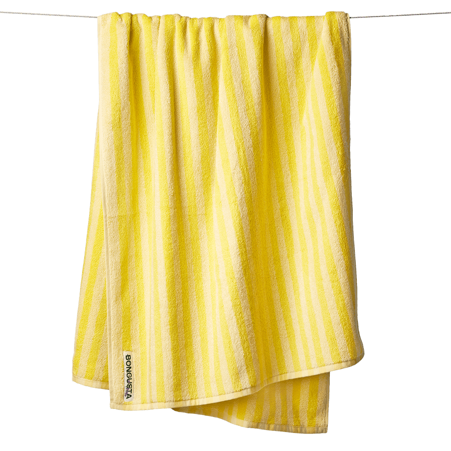 NARAM BATH TOWELS PRISTINE & NEON YELLOW - DYKE & DEAN