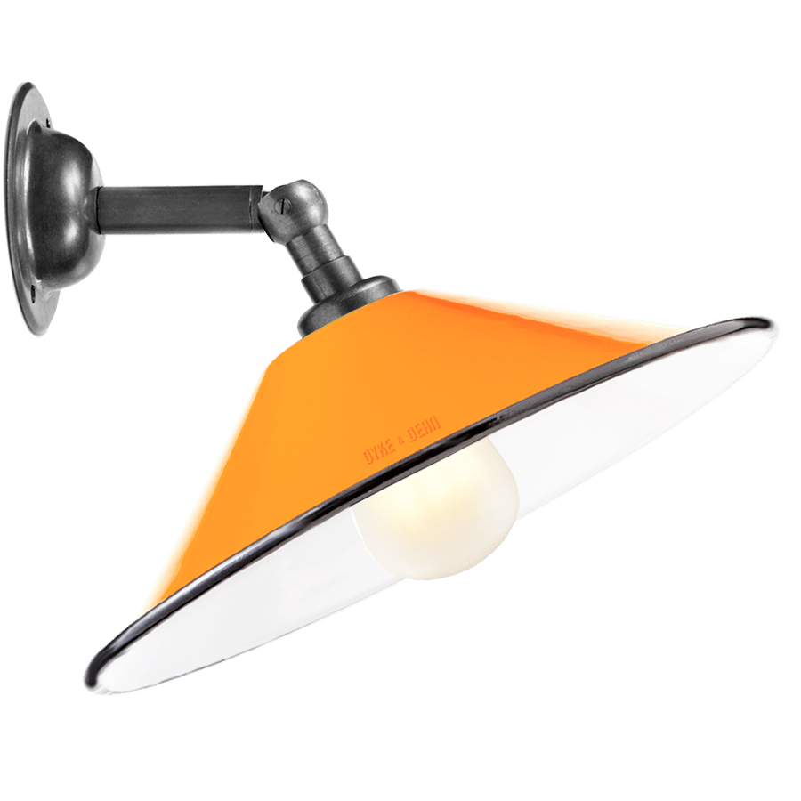 ORANGE SMALL CONE SHADE WALL LAMP - DYKE & DEAN