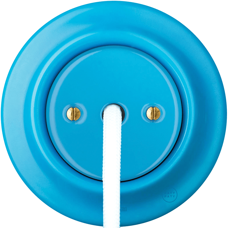 PORCELAIN WALL CABLE GLAND SOCKET AZURE - DYKE & DEAN