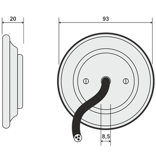 PORCELAIN WALL CABLE GLAND SOCKET CHLOREDO - DYKE & DEAN