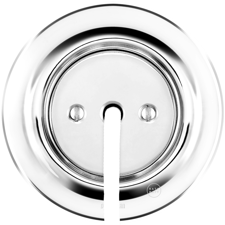 PORCELAIN WALL CABLE GLAND SOCKET CHROME - DYKE & DEAN