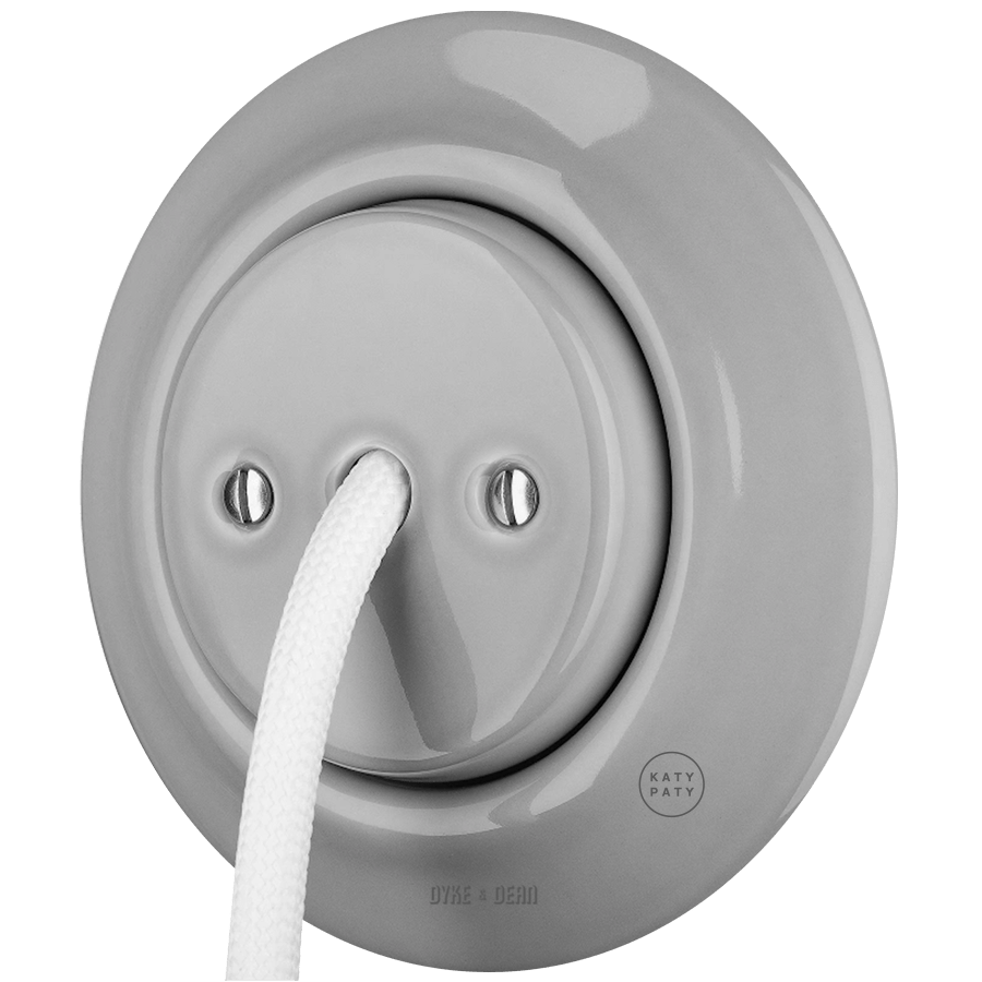 PORCELAIN WALL CABLE GLAND SOCKET GREY - DYKE & DEAN