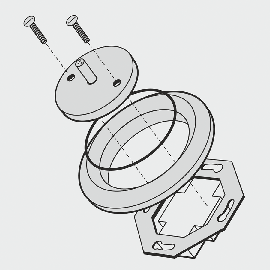 PORCELAIN WALL CABLE GLAND SOCKET GREY - DYKE & DEAN