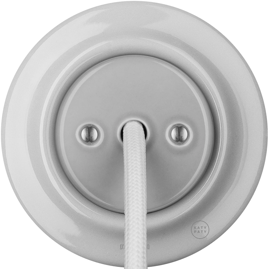 PORCELAIN WALL CABLE GLAND SOCKET GREY - DYKE & DEAN