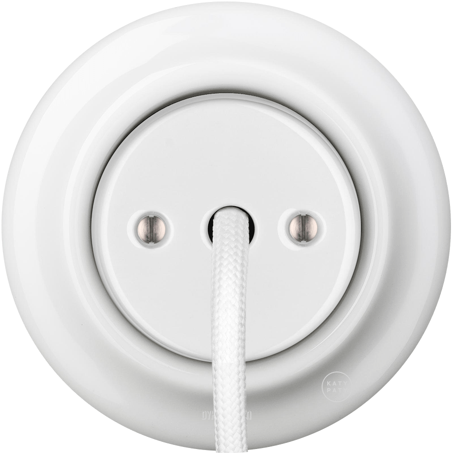 PORCELAIN WALL CABLE GLAND SOCKET WHITE - DYKE & DEAN