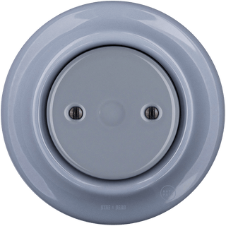 PORCELAIN WALL END PLUG SOCKET ASH GREY - DYKE & DEAN