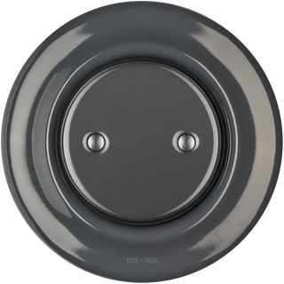 PORCELAIN WALL END PLUG SOCKET DARK GREY - DYKE & DEAN