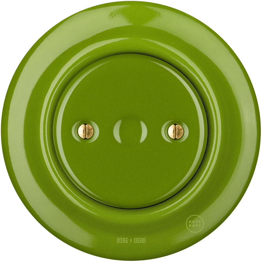 PORCELAIN WALL END PLUG SOCKET GREEN - DYKE & DEAN