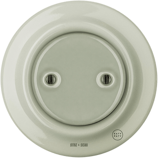 PORCELAIN WALL END PLUG SOCKET GREEN GREY - DYKE & DEAN