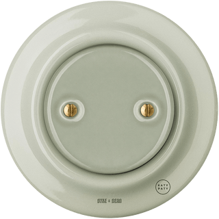 PORCELAIN WALL END PLUG SOCKET GREEN GREY - DYKE & DEAN