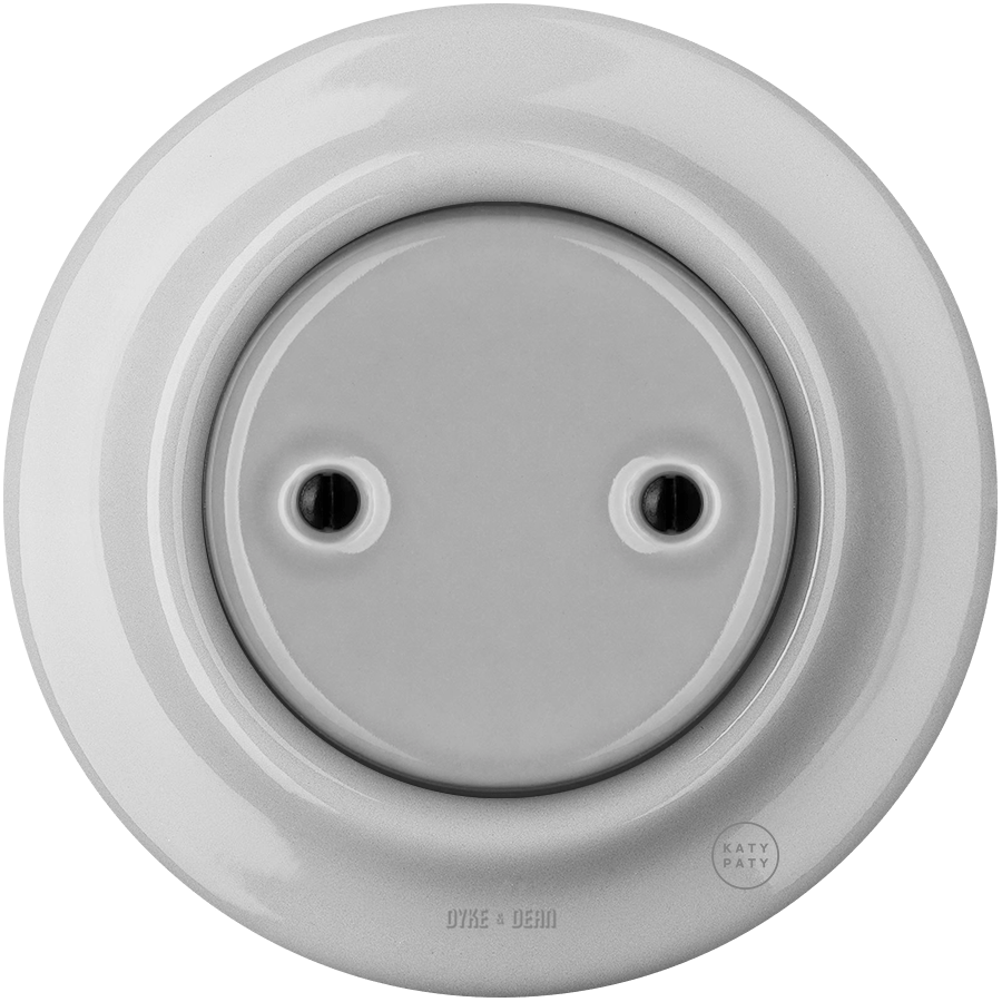 PORCELAIN WALL END PLUG SOCKET GREY - DYKE & DEAN