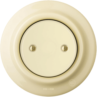 PORCELAIN WALL END PLUG SOCKET VANILLA - DYKE & DEAN