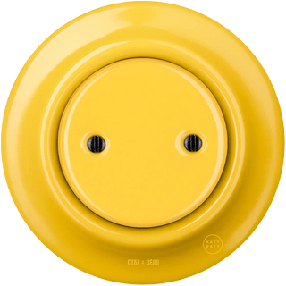 PORCELAIN WALL END PLUG SOCKET YELLOW - DYKE & DEAN