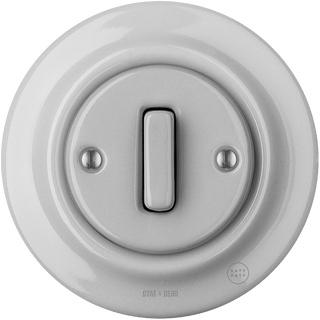 PORCELAIN WALL LIGHT SWITCH GREY SLIM BUTTON - DYKE & DEAN