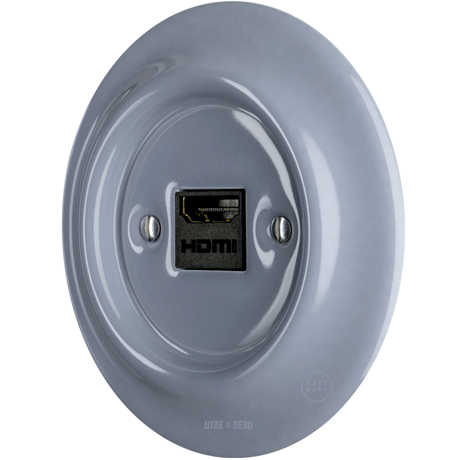 PORCELAIN WALL SOCKET ASH GREY HDMI - DYKE & DEAN