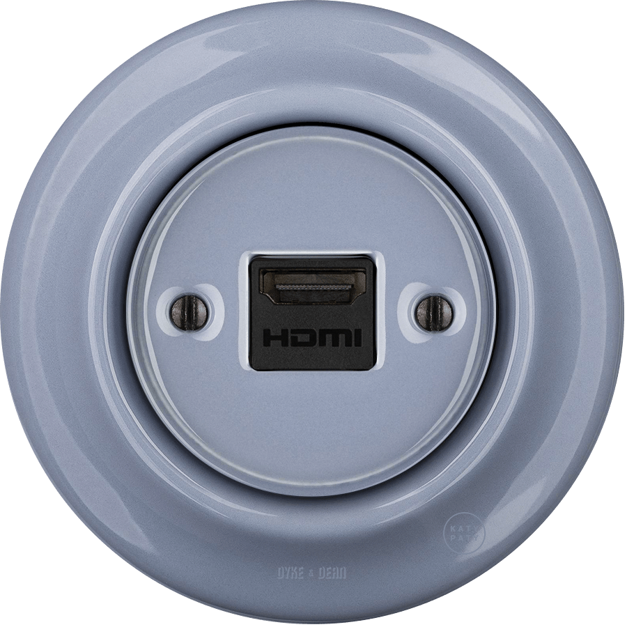 PORCELAIN WALL SOCKET ASH GREY HDMI - DYKE & DEAN