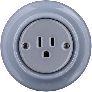 PORCELAIN WALL SOCKET ASH GREY USA 15 AMP - DYKE & DEAN