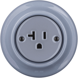 PORCELAIN WALL SOCKET ASH GREY USA 20 AMP - DYKE & DEAN