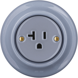 PORCELAIN WALL SOCKET ASH GREY USA 20 AMP - DYKE & DEAN