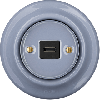 PORCELAIN WALL SOCKET ASH GREY USB-C - DYKE & DEAN