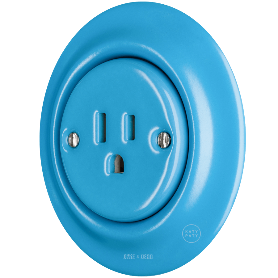 PORCELAIN WALL SOCKET AZURE USA 15 AMP - DYKE & DEAN