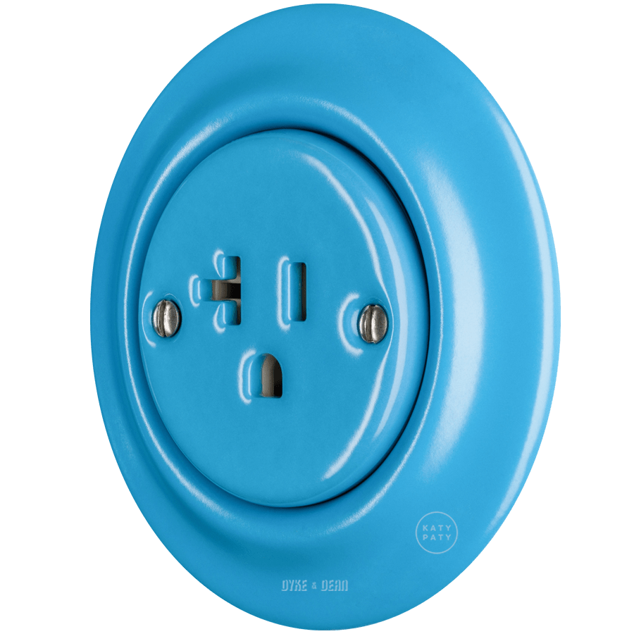 PORCELAIN WALL SOCKET AZURE USA 20 AMP - DYKE & DEAN