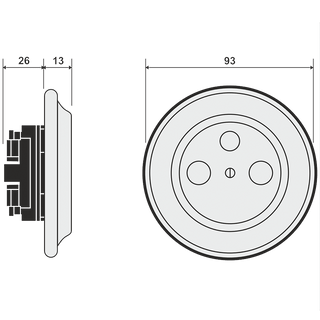 PORCELAIN WALL SOCKET BLACK TV ANTENNA - DYKE & DEAN