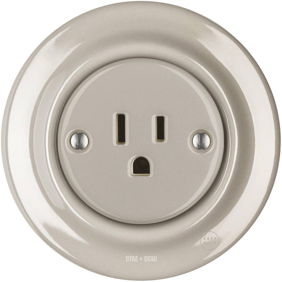 PORCELAIN WALL SOCKET CAPPUCCINO USA 15 AMP - DYKE & DEAN