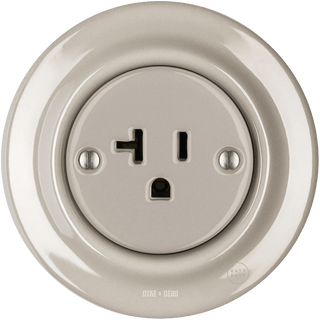 PORCELAIN WALL SOCKET CAPPUCCINO USA 20 AMP - DYKE & DEAN