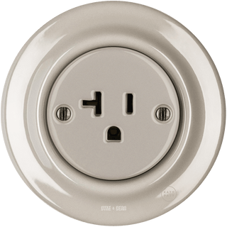 PORCELAIN WALL SOCKET CAPPUCCINO USA 20 AMP - DYKE & DEAN