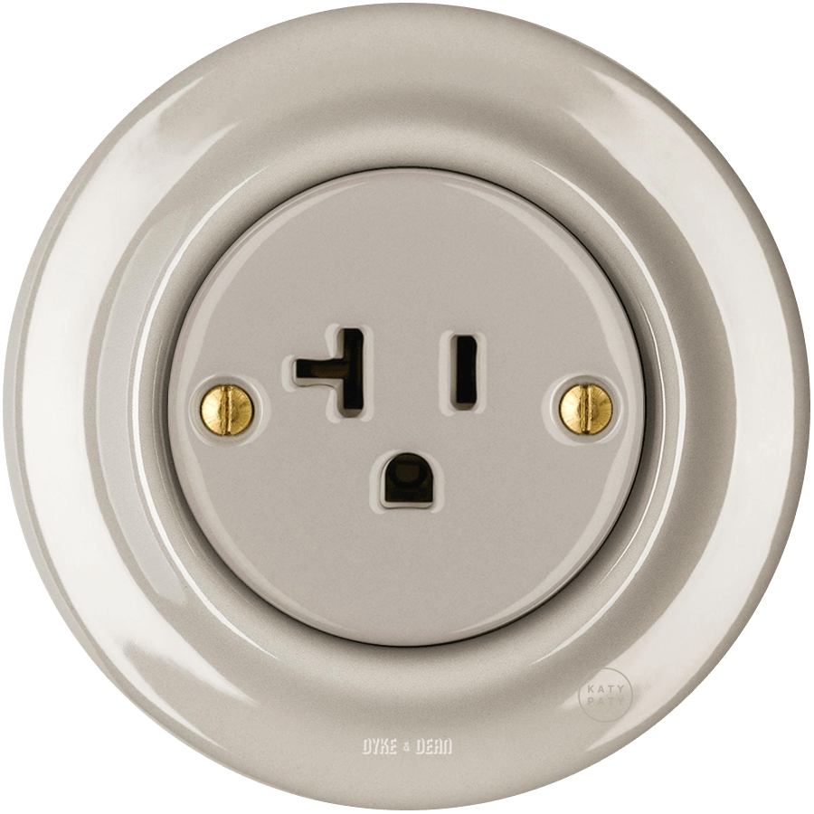 PORCELAIN WALL SOCKET CAPPUCCINO USA 20 AMP - DYKE & DEAN