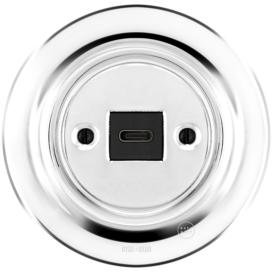 PORCELAIN WALL SOCKET CHROME USB-C - DYKE & DEAN