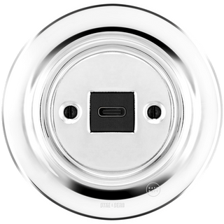 PORCELAIN WALL SOCKET CHROME USB-C - DYKE & DEAN